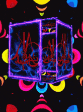 a neon sign with the letter a in the middle