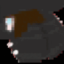 a pixelated image of a shark 's mouth with a red stripe