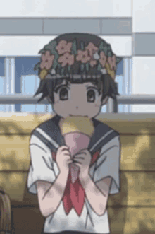 uiharu kazari railgun anime cute snack