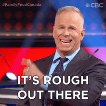 It'S Rough Out There Gerry Dee GIF - It'S Rough Out There Gerry Dee Family Feud Canada GIFs
