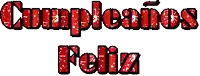 the word cumpleanos is written in red letters