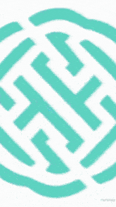 a blue and white labyrinth with the letter h in the center