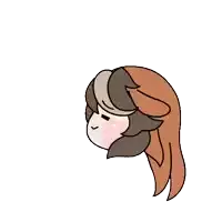 a cartoon drawing of a girl 's face with long brown hair