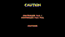 a black screen with the words caution controller part 1 controller part full and continue