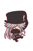a drawing of a person wearing a black hat