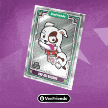 a veefriends card with a picture of a bulldog on it