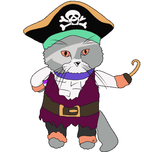 Pirate Pirate Cat Sticker - Pirate Pirate Cat Yo Ho Ho Stickers