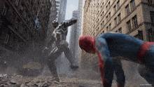 Stopping The Attack Spider-man GIF - Stopping The Attack Spider-man Venom GIFs