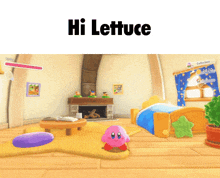 a video game scene with the words hi lettuce on the top
