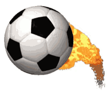 goal score soccer ball on fire flaming