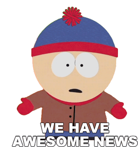 We Have Awesome News Stan Marsh Sticker - We Have Awesome News Stan Marsh South Park Stickers