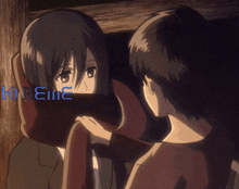 a man and a woman are standing next to each other and the word rene is on the bottom right