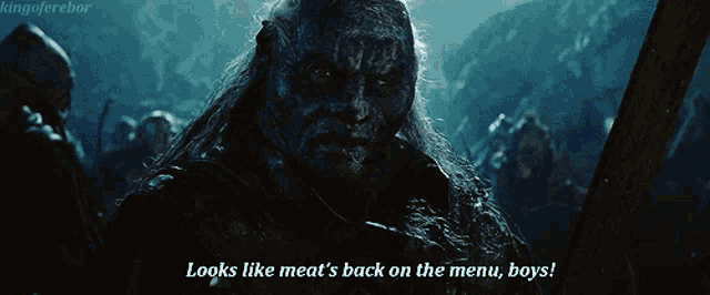 Meats Back On The Menu Lord Of The Rings GIF - Meats Back On The Menu Lord  Of The Rings Orcs - Discover & Share GIFs