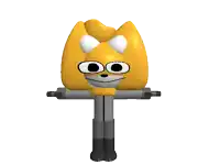 a 3d rendering of a cartoon character with a yellow head