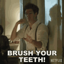 Brush Your Teeth Jonathan Larson GIF - Brush Your Teeth Jonathan Larson Andrew Garfield GIFs