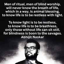 a quote from abhijit naskar is on a poster