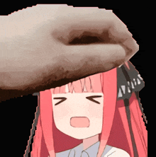 a close up of a person 's face with a cartoon girl 's face in the foreground