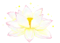 a pixel art of a lotus flower with a yellow center and pink petals