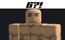a roblox character with the number 6 on it