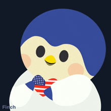 an illustration of a penguin with the word finch underneath it