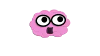 a cartoon brain wearing glasses is sleeping with a zzz sign above its head