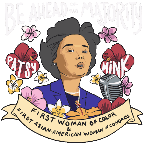 Patsy Mink First Woman Of Color Sticker