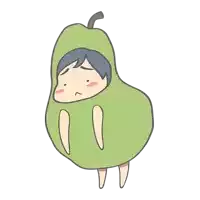 a cartoon of a person dressed in a green pear costume