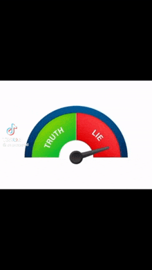 a speedometer with the words truth and lie on it