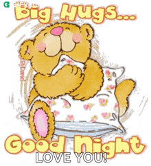 Big Hugs Good Night Gifkaro GIF