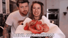 Devil Shit Churros Scotty Sire GIF - Devil Shit Churros Scotty Sire Kristen Mc Atee GIFs
