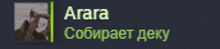 a blurred image of a person holding a sword and the words arara in green