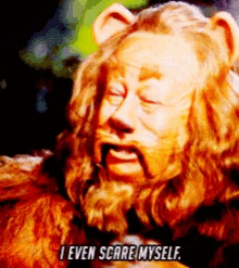Cowardly Lion I Even Scare Myself GIF - Cowardly Lion I Even Scare Myself GIFs