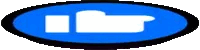 a blue oval with a white folder icon inside of it on a white background .