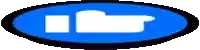 a blue oval with a white folder icon inside of it on a white background .