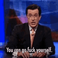 You Can Go Fuck Yourself Stephen Colbert GIF - You Can Go Fuck Yourself Stephen Colbert Pointing GIFs