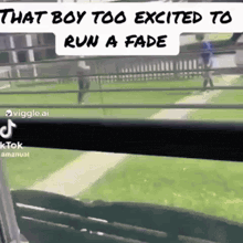 a tiktok video of a boy running a fade
