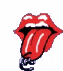 a rolling stones logo with a tongue sticking out