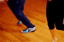 a person 's feet are shown in a pixelated image