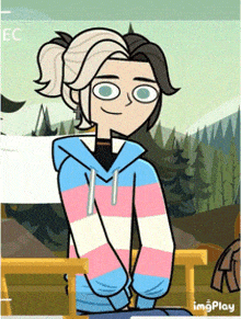 a cartoon of a girl wearing a transgender sweatshirt
