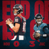 two football players are standing next to each other with the number 10 on their jersey