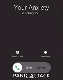 a phone screen that says your anxiety is calling you on it