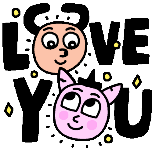 Dog And Cat Saying Love You Sticker - Kindof Perfect Lovers Love You Ily Stickers