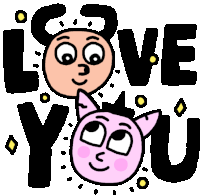 Dog And Cat Saying Love You Sticker - Kindof Perfect Lovers Love You Ily Stickers