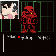 a drawing of a red skeleton with the words luna abraza a fell