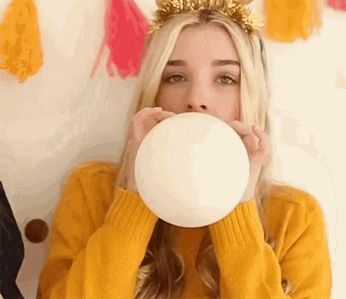 Balloon Blowing GIF - Balloon Blowing Pop - Discover & Share GIFs