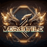 a logo for versatile with a bird and wings on it