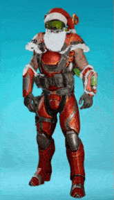 a man in a santa suit with a beard