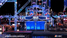 Completing The Obstacle Course American Ninja Warrior GIF - Completing The Obstacle Course American Ninja Warrior Pushing The Buzzer GIFs