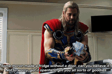 Thor Some Moron Made A Fridge Without A Door GIF - Thor Some Moron Made A Fridge Without A Door Can You Believe It GIFs