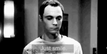 Sheldon Cooper Just Smile GIF - Sheldon Cooper Just Smile Awkward Smile GIFs